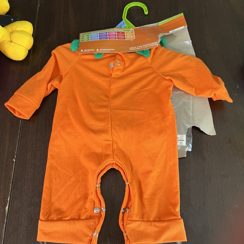 Rubie's Infant‎ Pumpkin Halloween Costume 0-6 Months Jumper Hat Booties New - Picture 5 of 6